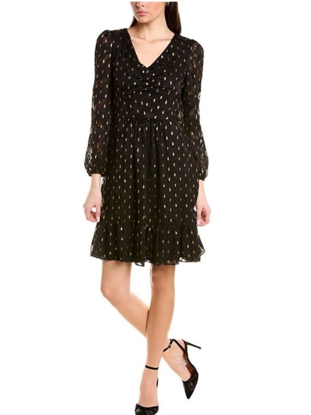 London Times Women's V-Neck Ruched Waist Tiered Skirt Dress size 18W